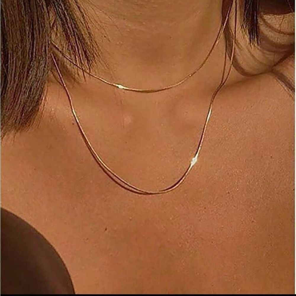 Minimalist gold chain necklace S374